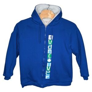 Official 2010 Vancouver Olympics Blue Sherpa Hoodie Size XL Zip-Up Pullover Warm